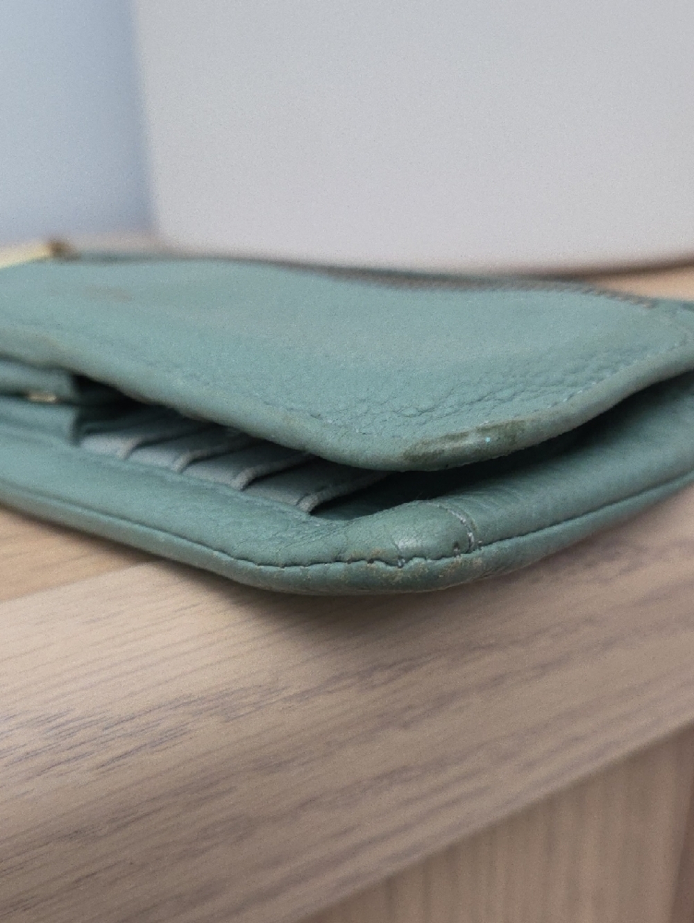 Fossil Preston Teal Pebbled Leather Flap Wallet - Picture 11 of 13